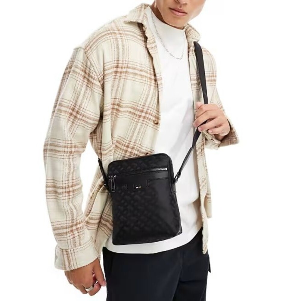 HUGO BOSS Black Nylon Logo Crossbody Bag TRYSTAN